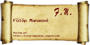 Fülöp Manassé névjegykártya